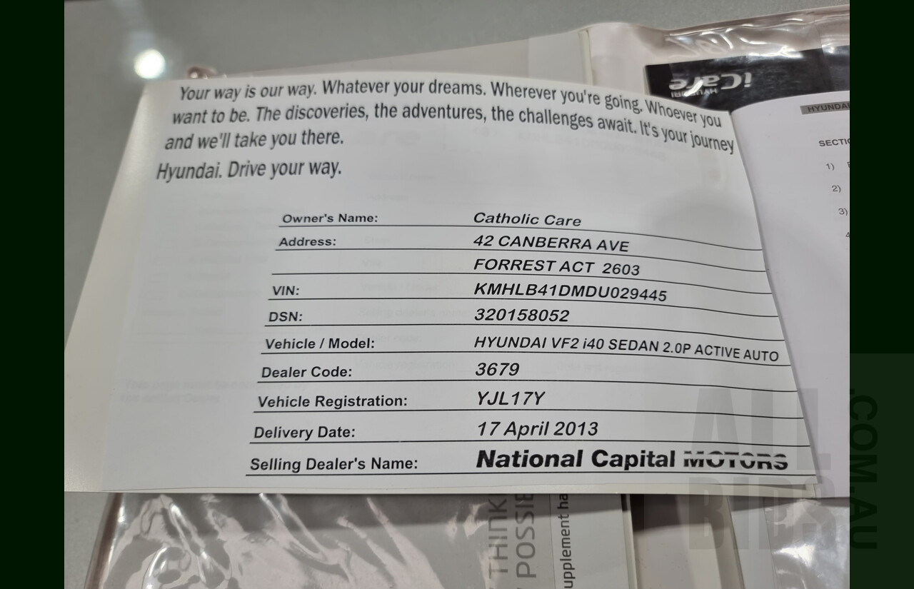 4/2013 Hyundai i40 Active VF 2 4d Sedan Silver 2.0L