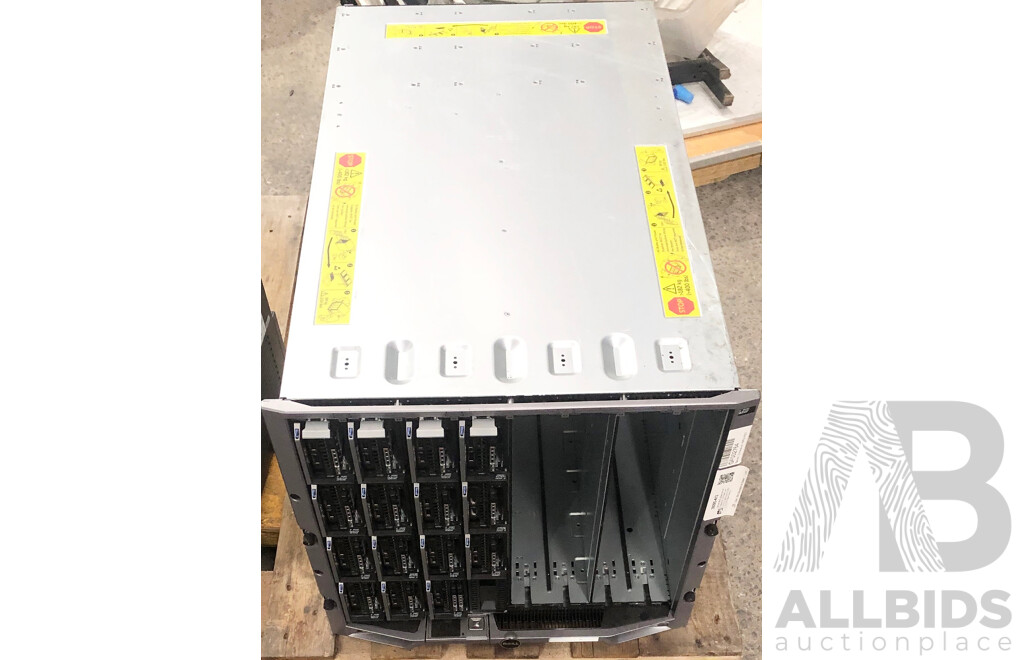 *RTV* Dell (M1000E) Blade Server Chassis W/ 120 Total Cores & 15 X Dell Dual E5-2403 V2 CPU Blade Servers