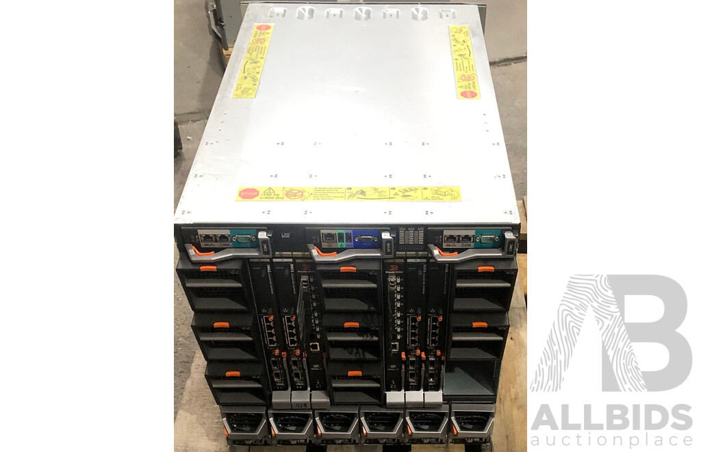 *RTV* Dell (M1000E) Blade Server Chassis W/ 120 Total Cores & 15 X Dell Dual E5-2403 V2 CPU Blade Servers
