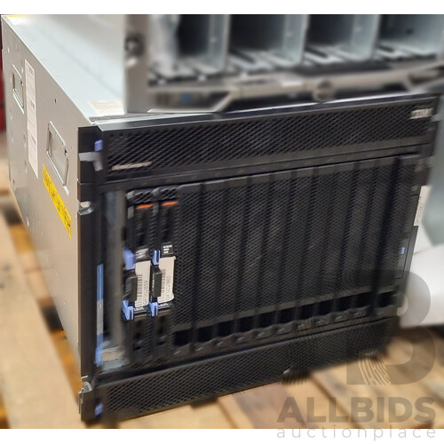 *  IBM (8852 HC1) Blade Server Chassis W/ 32 Total Cores & 2 X IBM (7875-AC1) Dual E5-2670 CPU Blade Servers