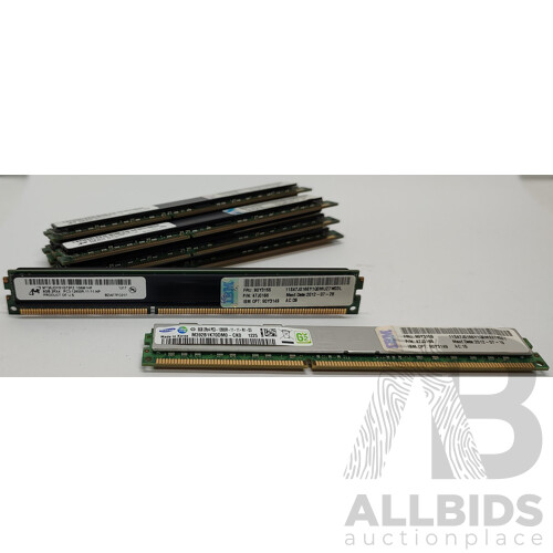 Assorted Micron & Samasung 8GB Dual Rank 1600Mhz EEC DDR3 RAM - Lot of Eight