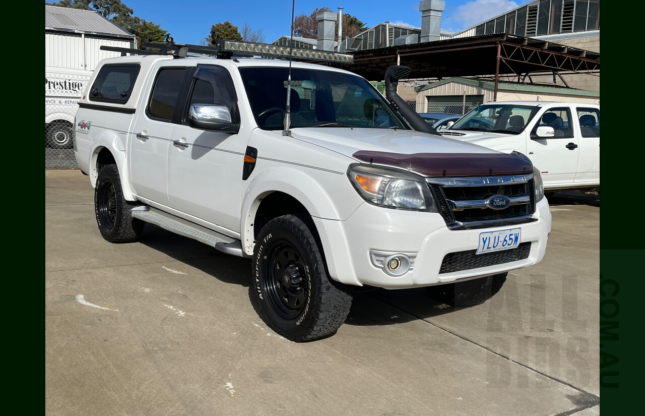 6/2010 Ford Ranger XLT (4x4) PK Dual Cab P/Up White 3.0L