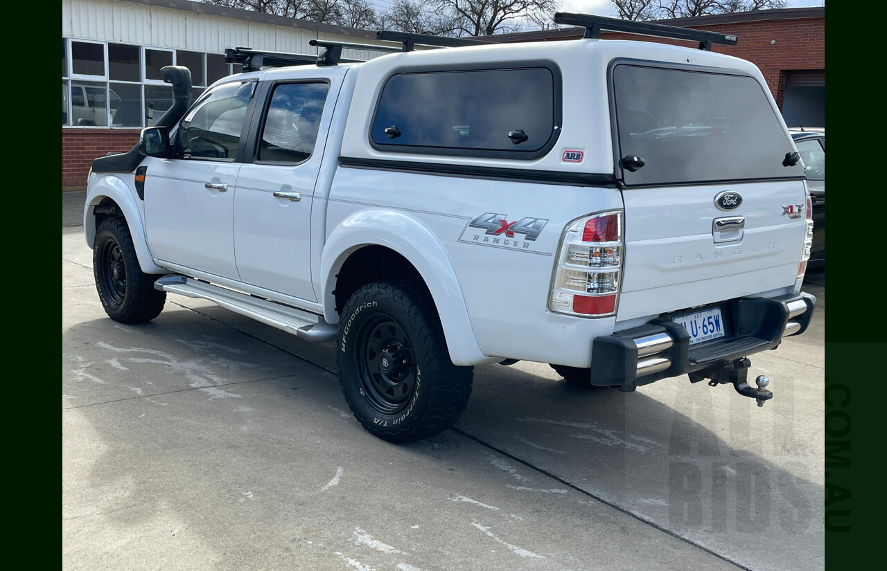 6/2010 Ford Ranger XLT (4x4) PK Dual Cab P/Up White 3.0L
