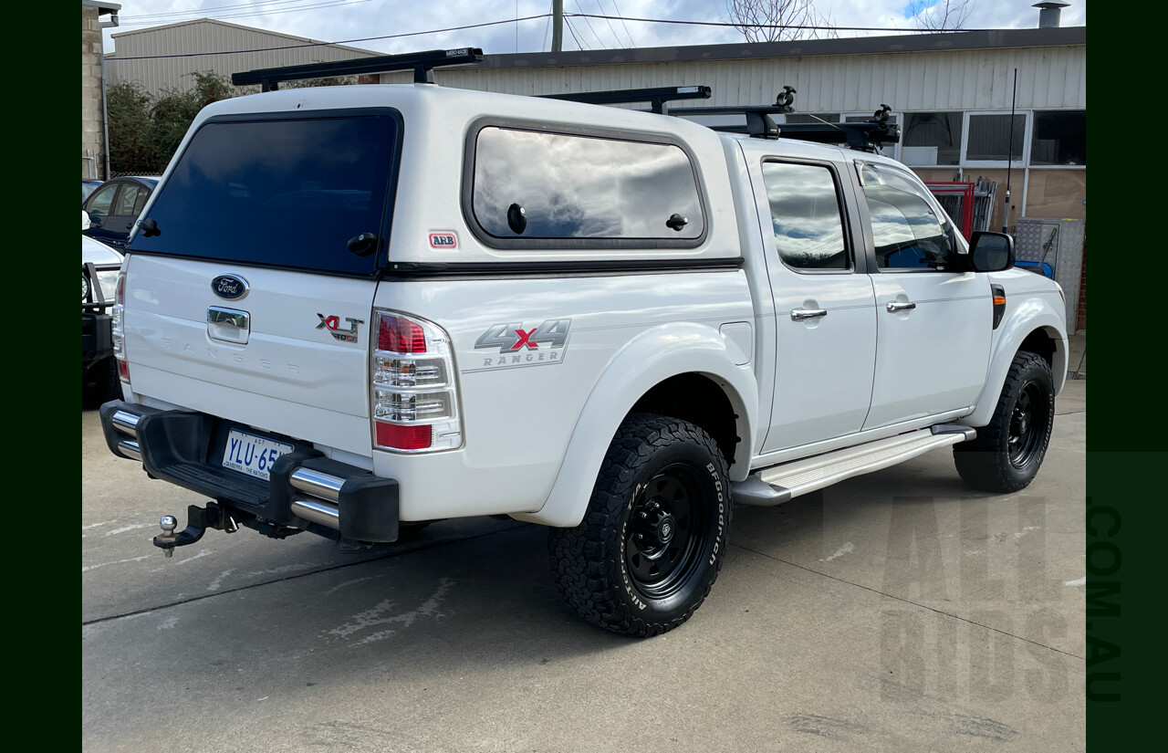 6/2010 Ford Ranger XLT (4x4) PK Dual Cab P/Up White 3.0L
