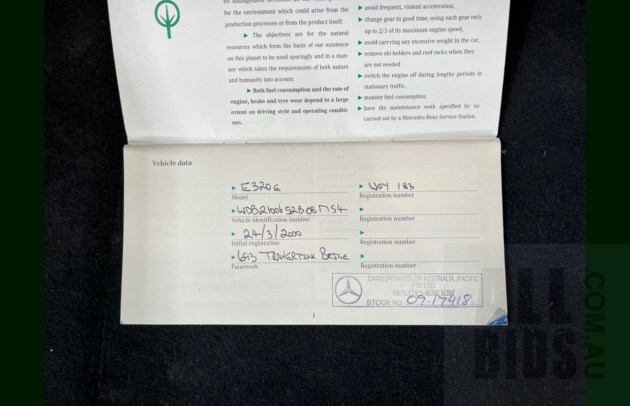 3/2000 Mercedes-Benz E320 Elegance W210 4d Sedan Travertine Beige Metallic 3.2L