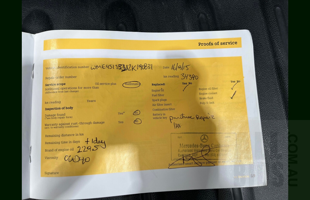 10/2008 Smart Fortwo Coupe 451 2d Coupe White 1.0L