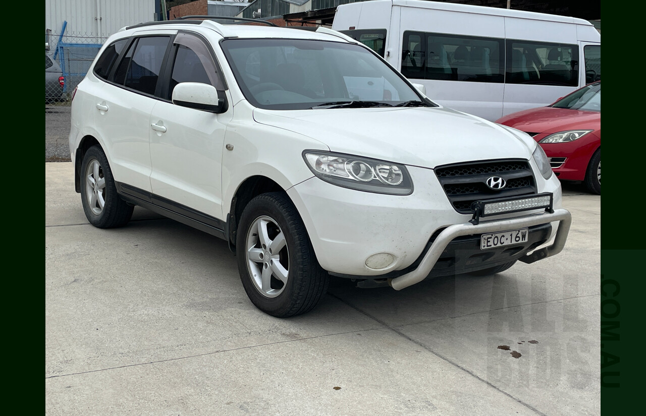 8/2007 Hyundai Santa Fe SX CRDi (4x4) CM MY07 UPGRADE 4d Wagon White 2.2L
