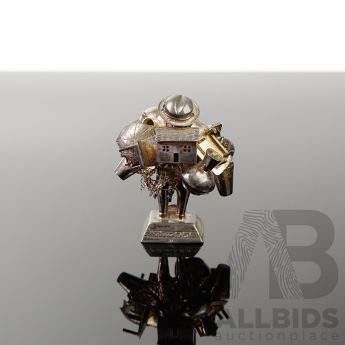 Nice Peruvian Sterling Silver Figure of Ekeko, 148g