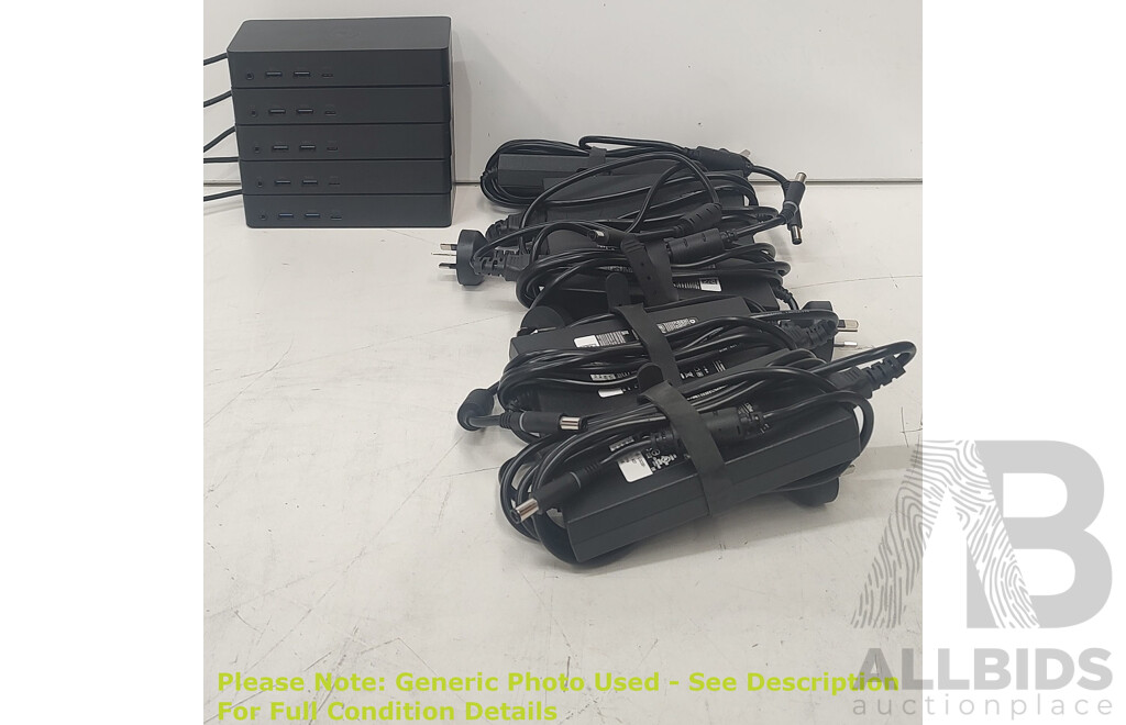 Dell (D6000) Universal Dock w/ Power Adapter - Lot of Five