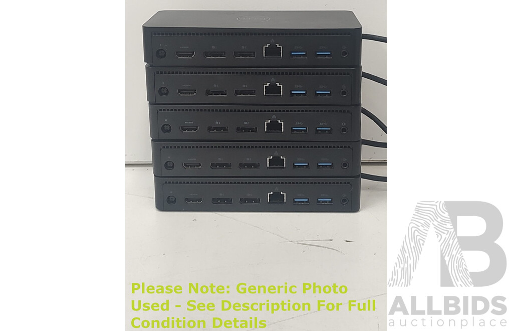 Dell (D6000) Universal Dock w/ Power Adapter - Lot of Five