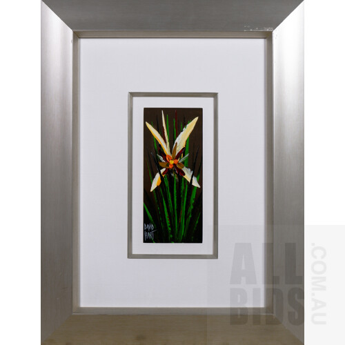 David Hart (born 1971), Flower - Bird Of Paradise, Oil on Canvas on Board, 34 x 16 cm