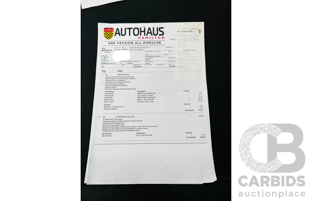 6/2001 Porsche Boxster 986 2d Roadster Arctic Silver 2.7L