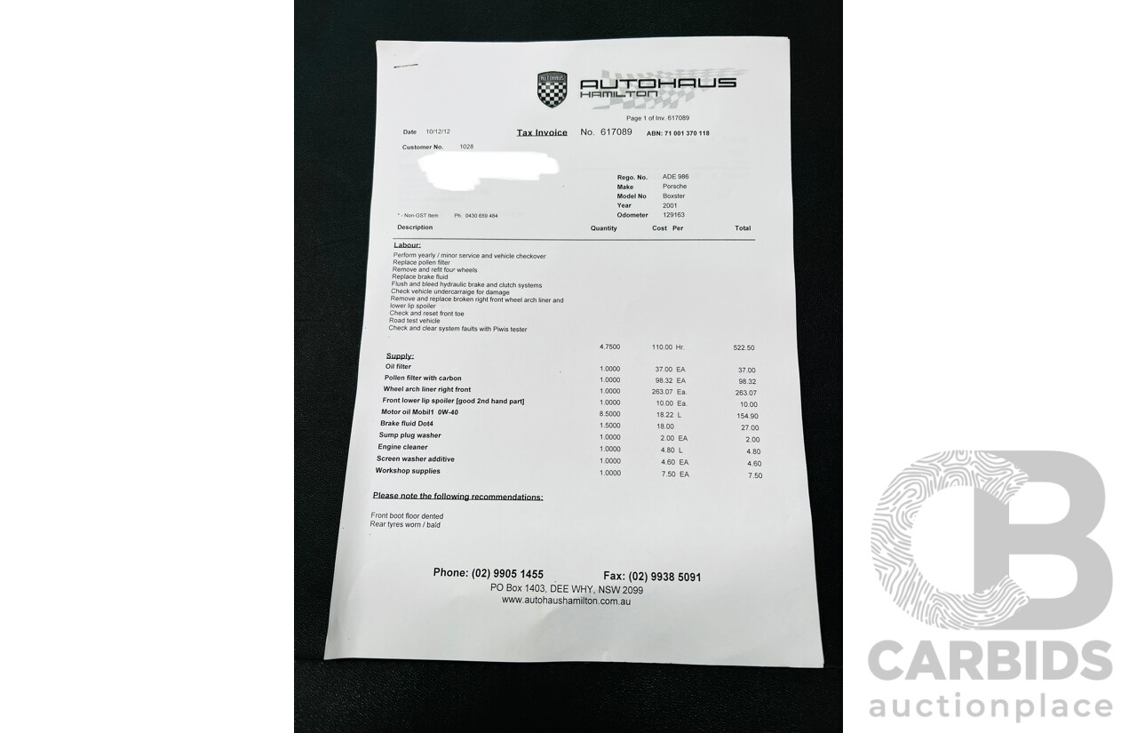 6/2001 Porsche Boxster 986 2d Roadster Arctic Silver 2.7L