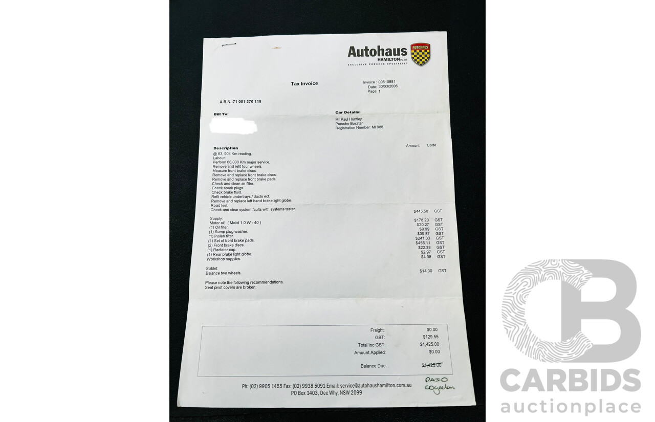 6/2001 Porsche Boxster 986 2d Roadster Arctic Silver 2.7L