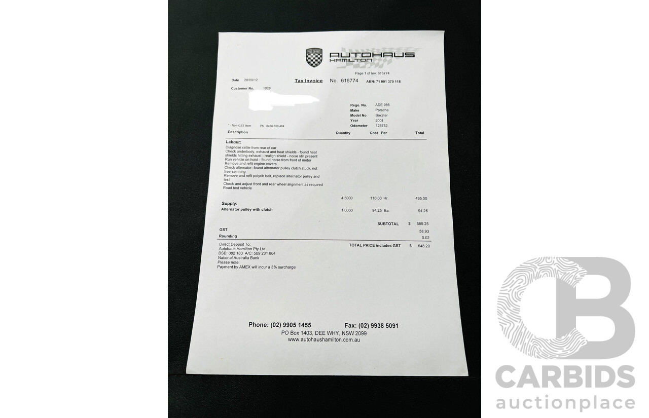 6/2001 Porsche Boxster 986 2d Roadster Arctic Silver 2.7L