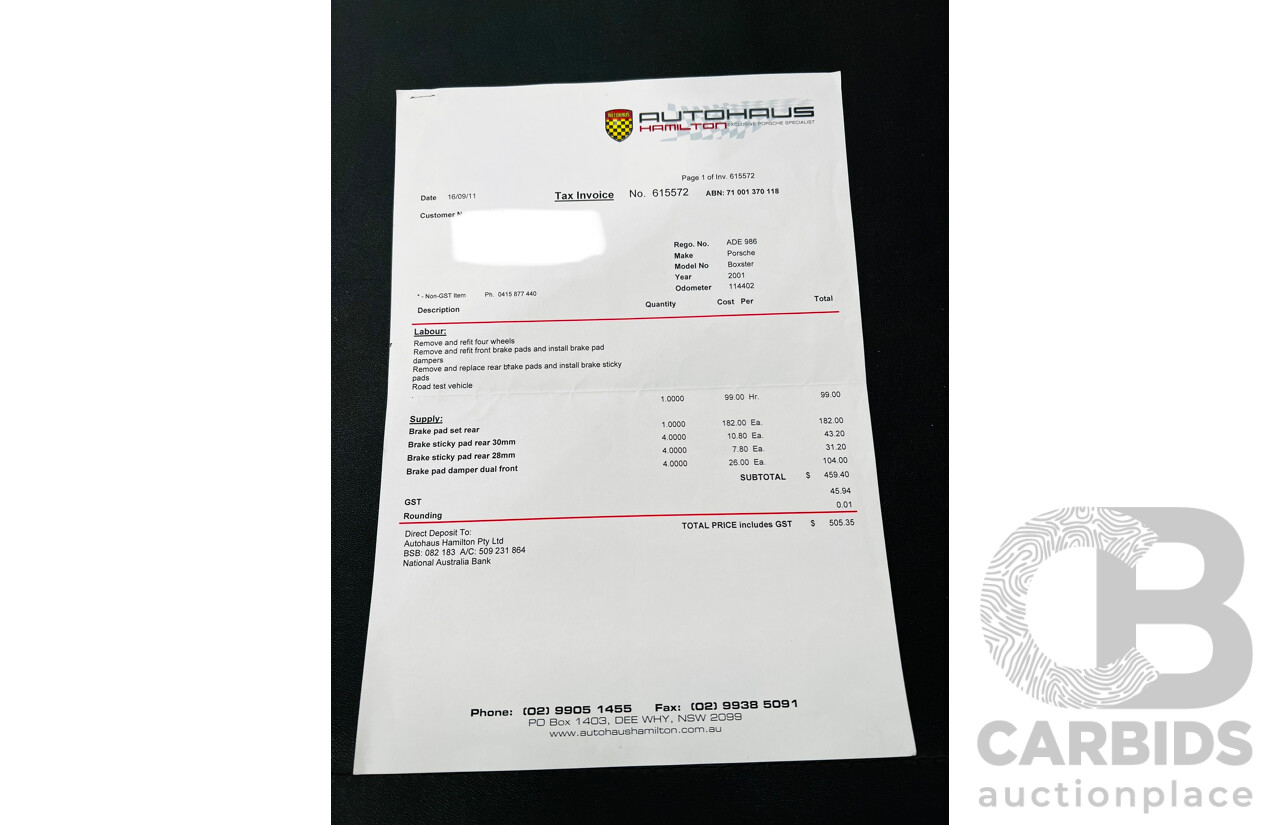 6/2001 Porsche Boxster 986 2d Roadster Arctic Silver 2.7L