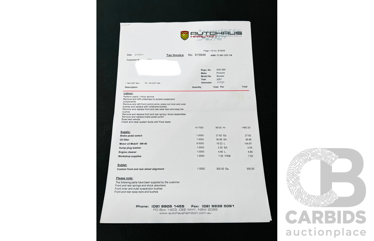 6/2001 Porsche Boxster 986 2d Roadster Arctic Silver 2.7L