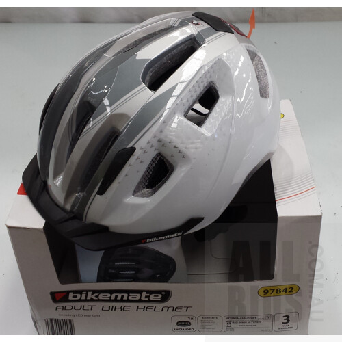 Bikemate Adult Bike Helmet With Rear Light - New