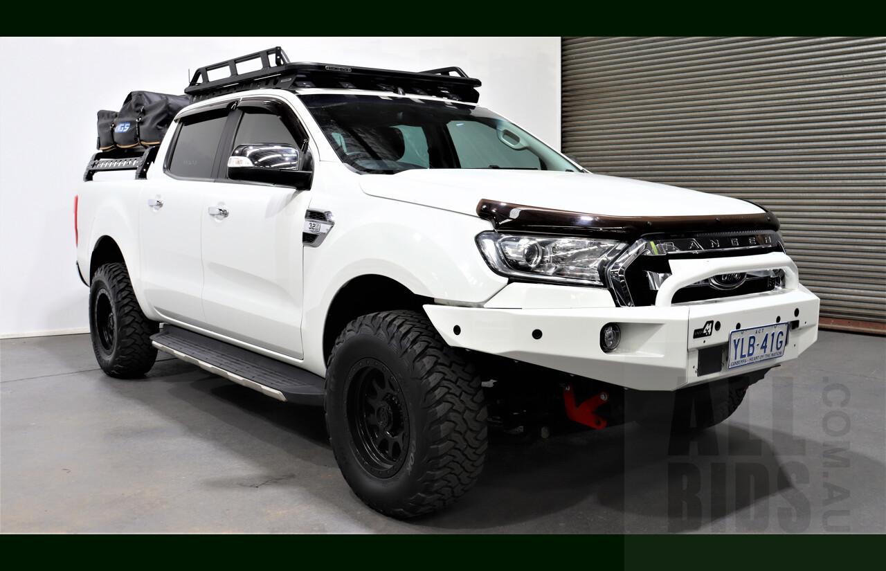 2/2016 Ford Ranger XLT 3.2 (4x4) PX Dual Cab Utility White 3.2L