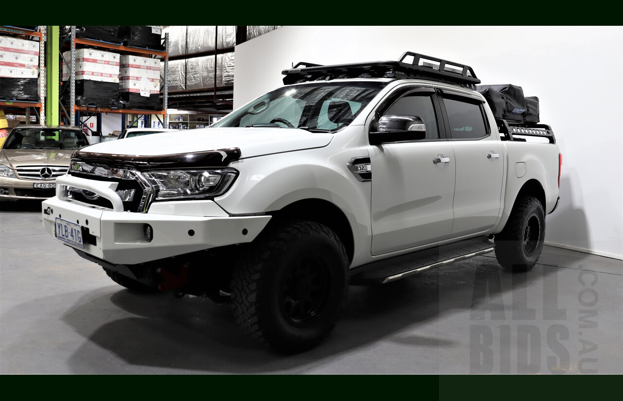 2/2016 Ford Ranger XLT 3.2 (4x4) PX Dual Cab Utility White 3.2L