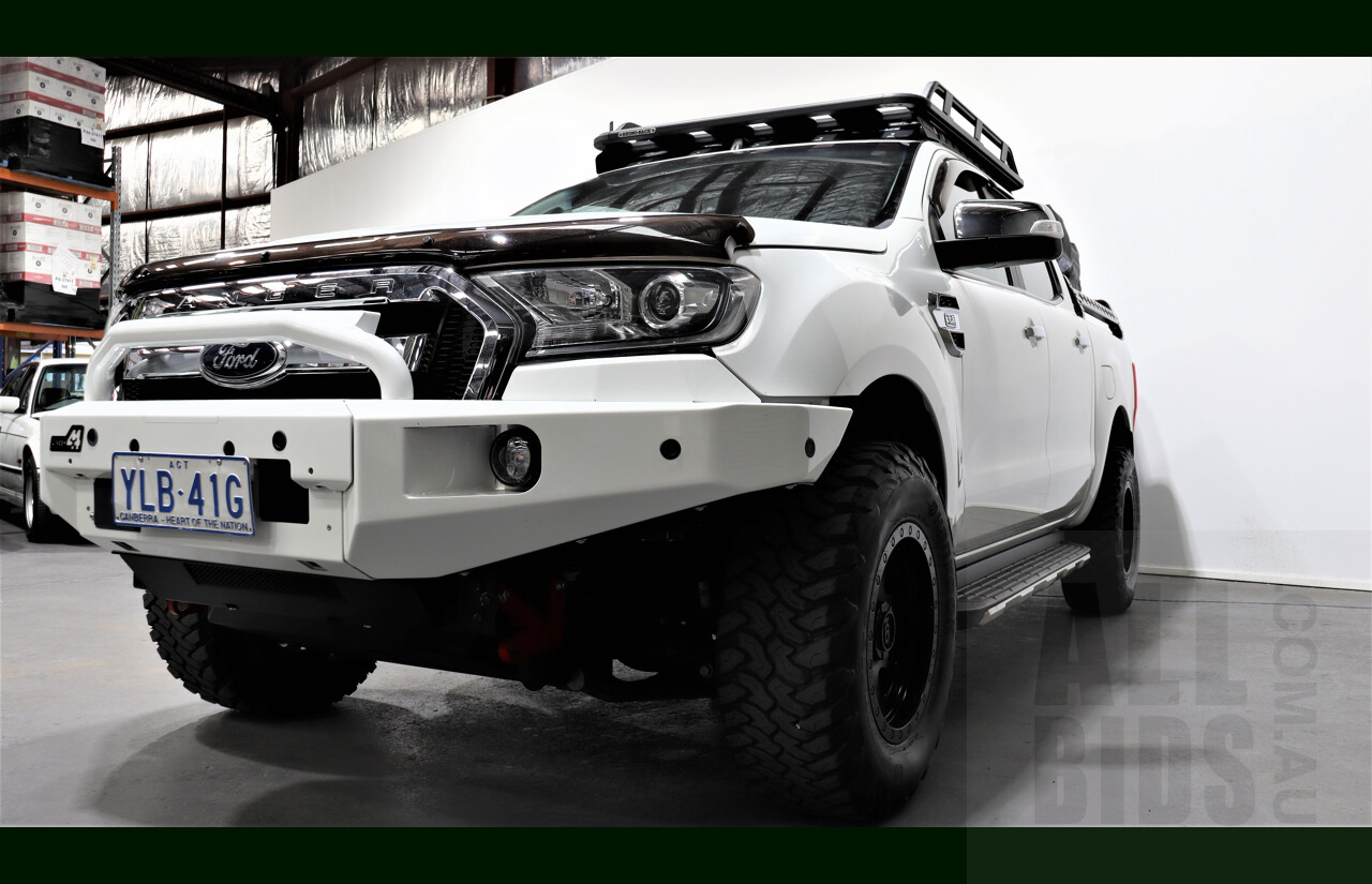2/2016 Ford Ranger XLT 3.2 (4x4) PX Dual Cab Utility White 3.2L
