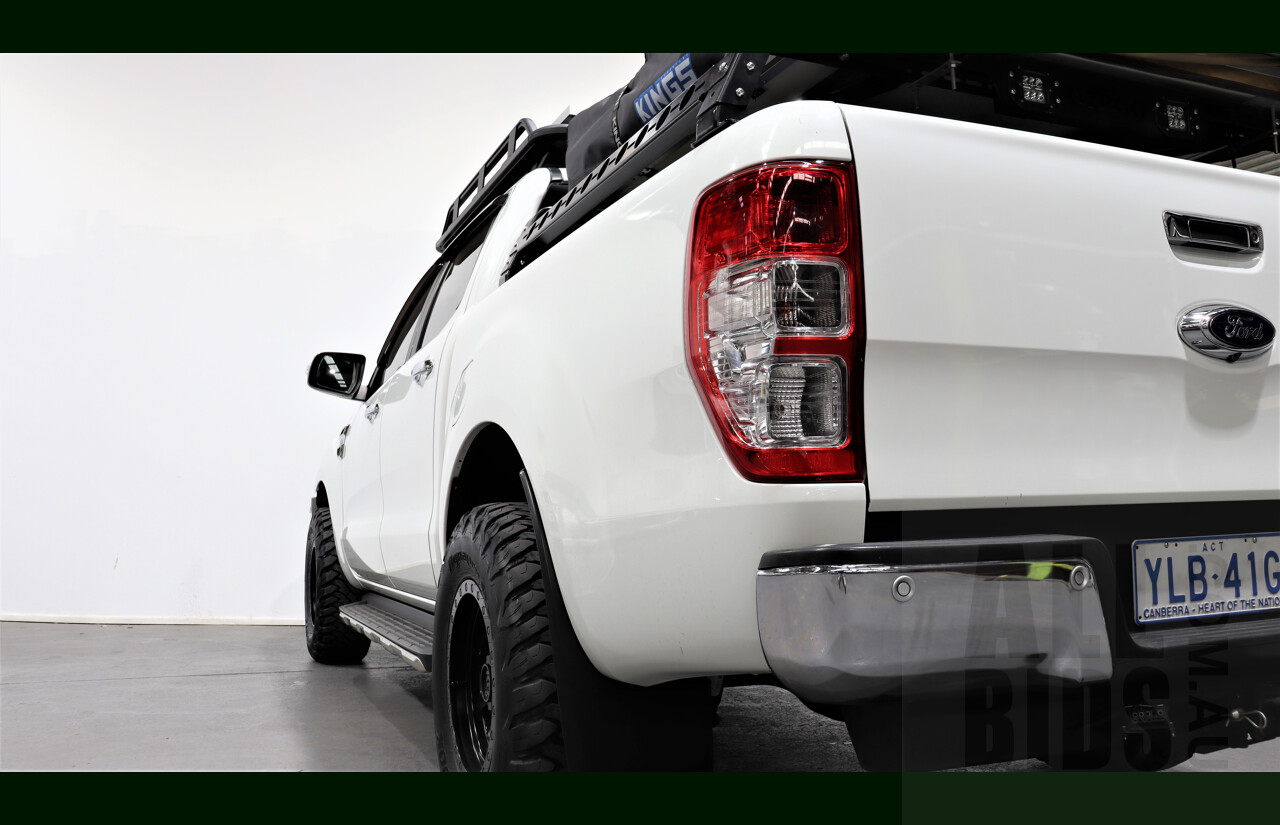 2/2016 Ford Ranger XLT 3.2 (4x4) PX Dual Cab Utility White 3.2L