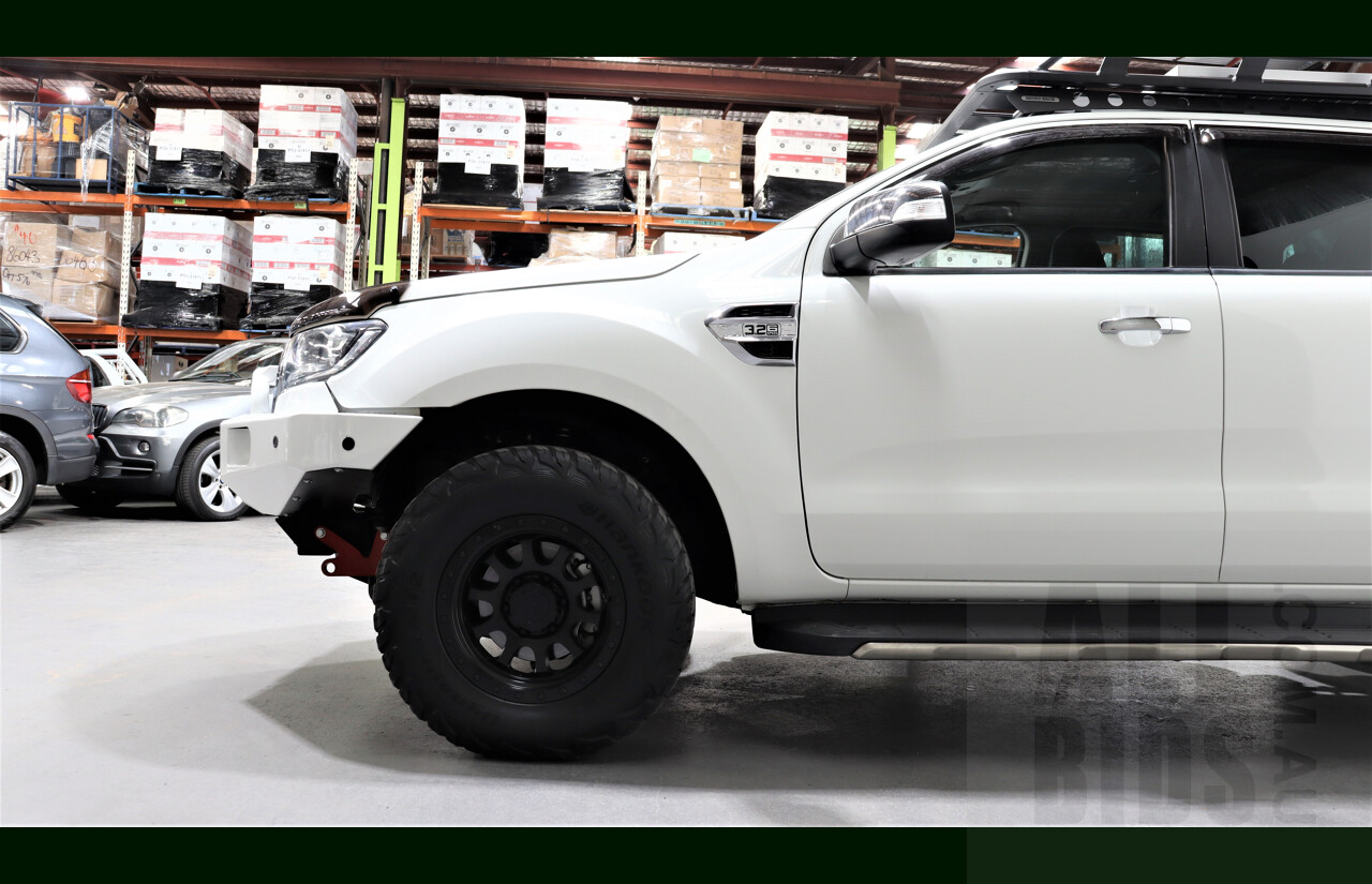 2/2016 Ford Ranger XLT 3.2 (4x4) PX Dual Cab Utility White 3.2L