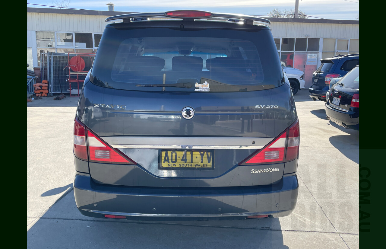 6/2007 Ssangyong Stavic Sv270 Sports PLUS A100 4d Wagon Grey 2.7L