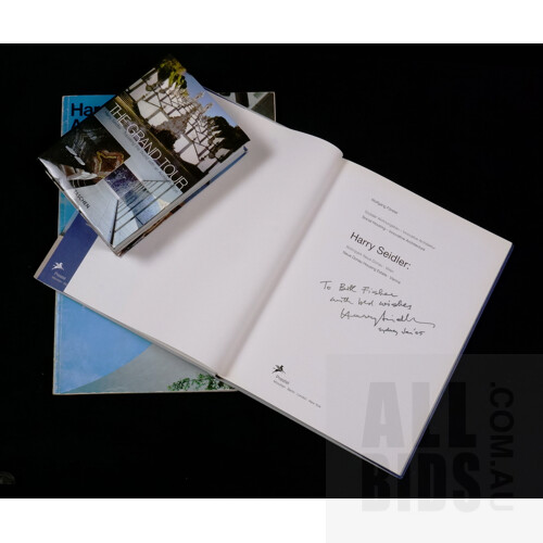 Three Harry Seidler Books Including Australian Embassy Paris with Photographs by Max Dupain, Signed Neue Donau Housing Estate Vienna and More