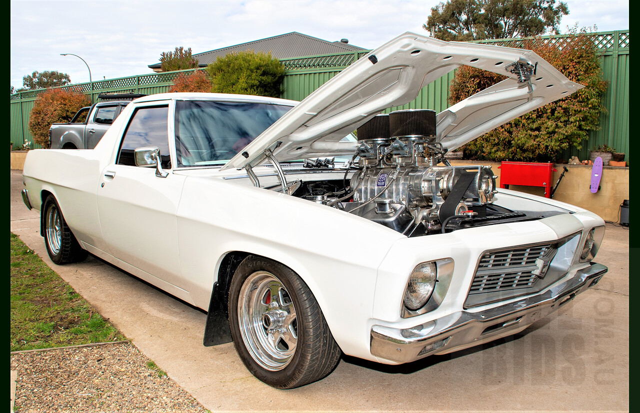 9/1973 Holden Belmont HQ Coupe Utility White 8.1L 496ci V8 with 871 Blower