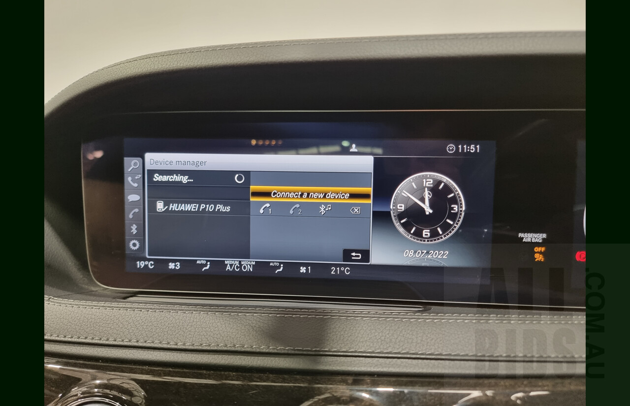 2/2019 Mercedes-Benz S450 L V222 4d Sedan Obsidian Black 3.0L Twin Turbo