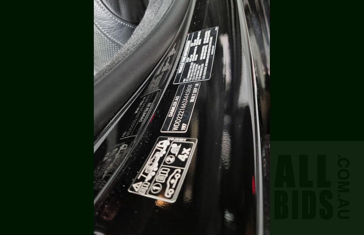 2/2019 Mercedes-Benz S450 L V222 4d Sedan Obsidian Black 3.0L Twin Turbo