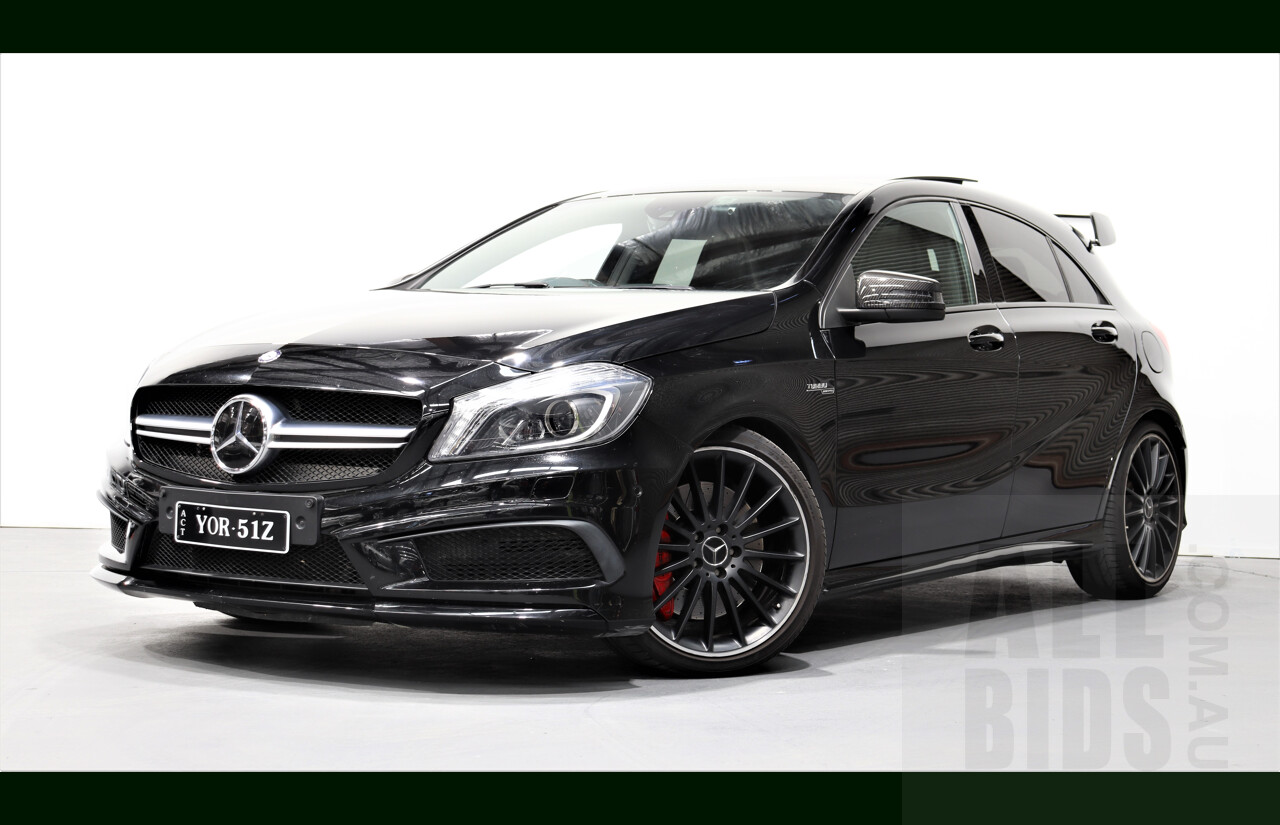 2/2014 Mercedes-Benz A45 AMG W176 5d Hatchback Black 2.0L Turbo