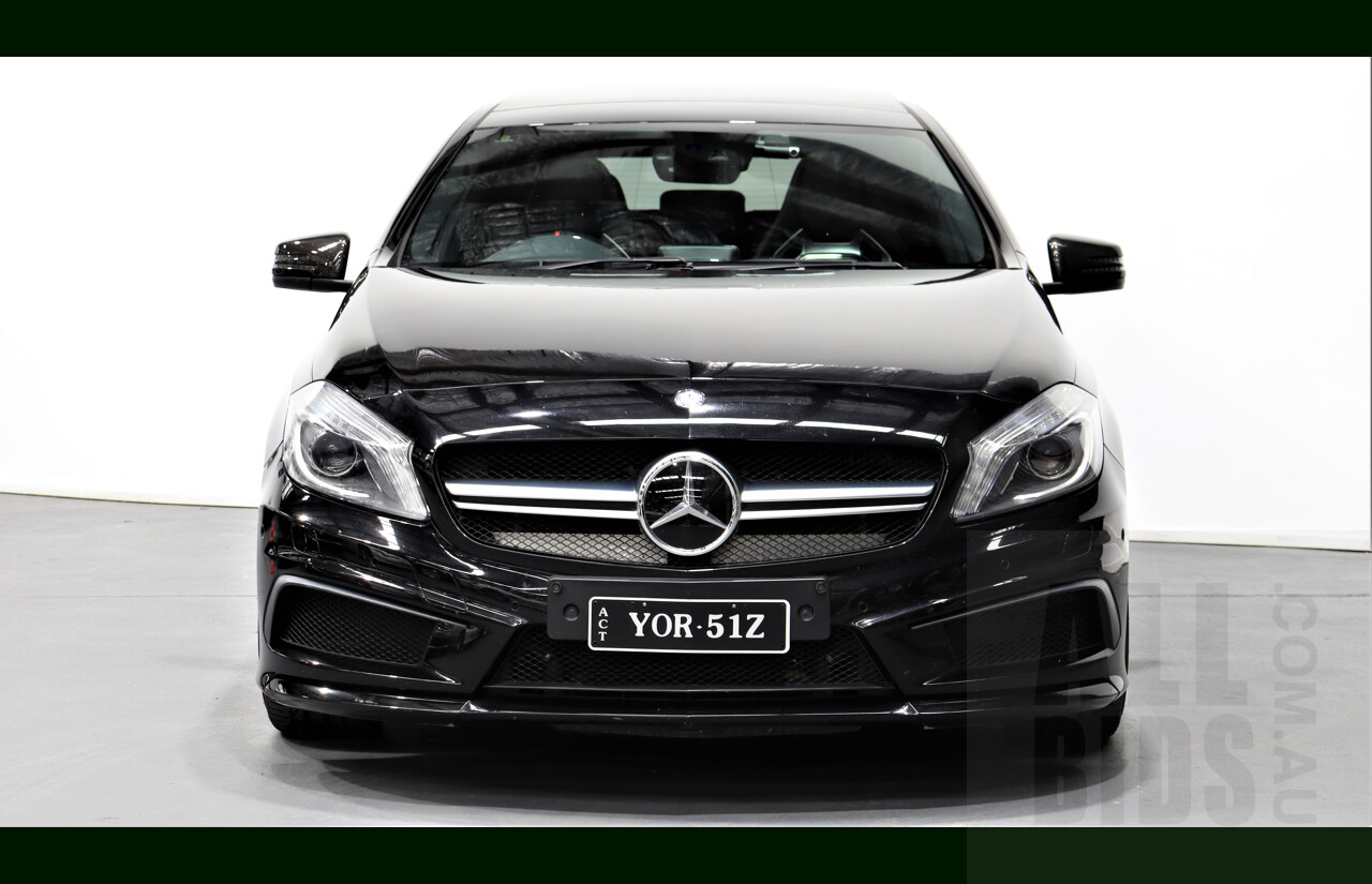 2/2014 Mercedes-Benz A45 AMG W176 5d Hatchback Black 2.0L Turbo