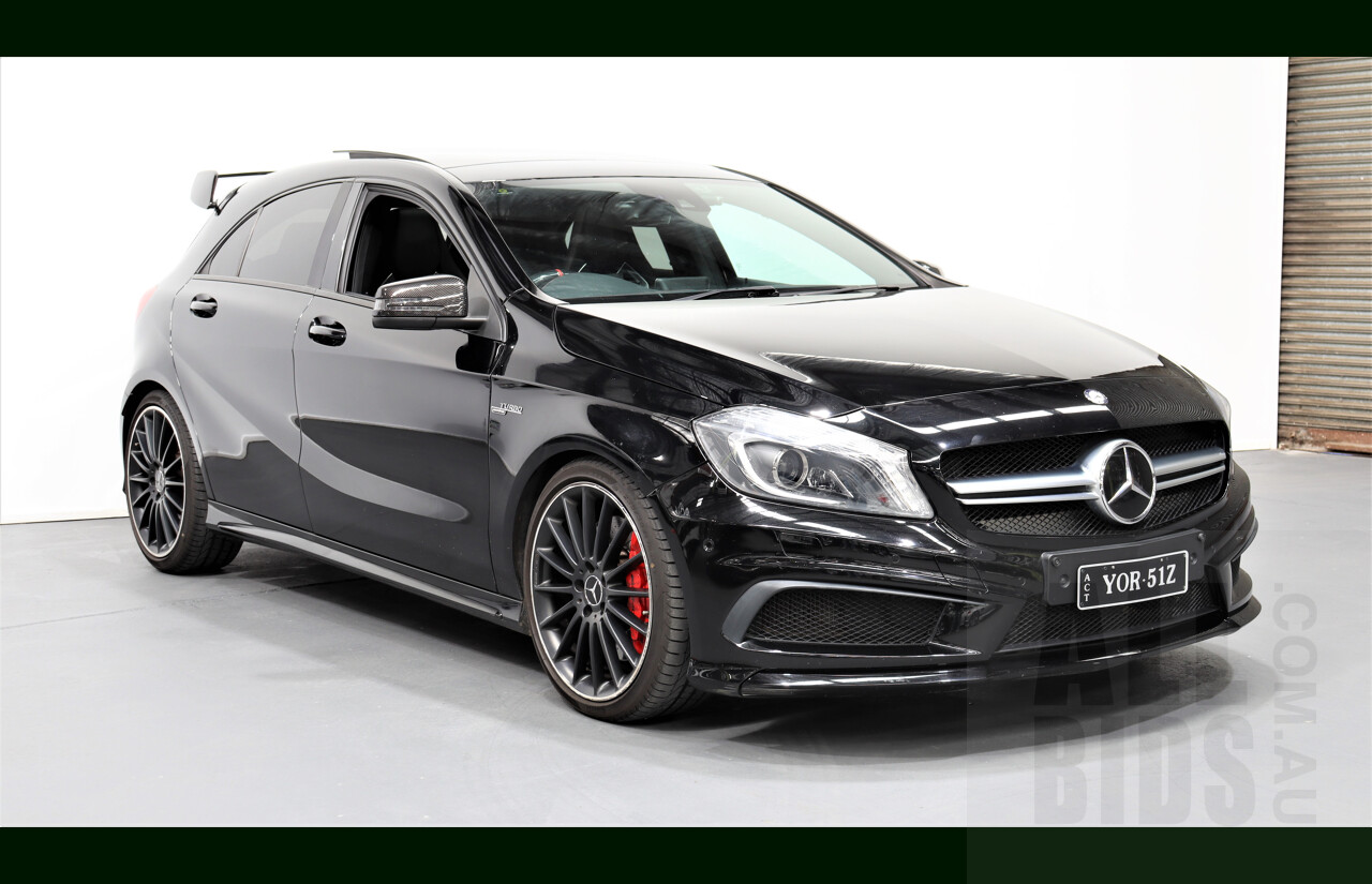 2/2014 Mercedes-Benz A45 AMG W176 5d Hatchback Black 2.0L Turbo