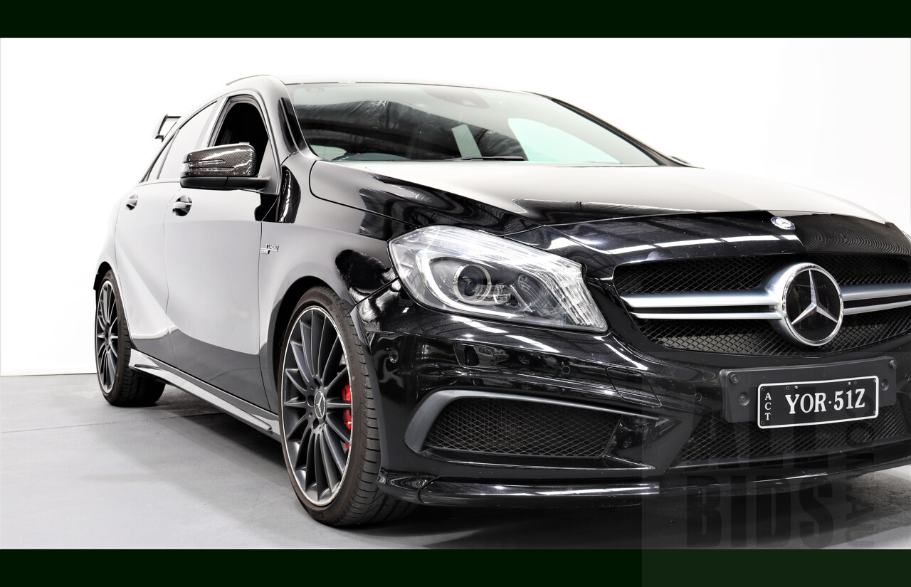 2/2014 Mercedes-Benz A45 AMG W176 5d Hatchback Black 2.0L Turbo