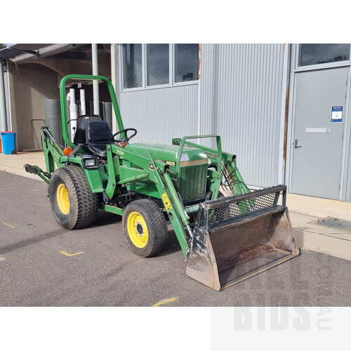 1998 John Deere 955 Tractor With Front End Loader and Backhoe Attachments