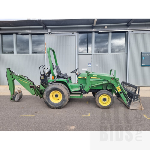 1998 John Deere 955 Tractor With Front End Loader and Backhoe Attachments