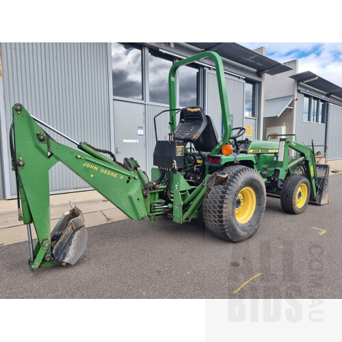 1998 John Deere 955 Tractor With Front End Loader and Backhoe Attachments