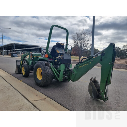 1998 John Deere 955 Tractor With Front End Loader and Backhoe Attachments
