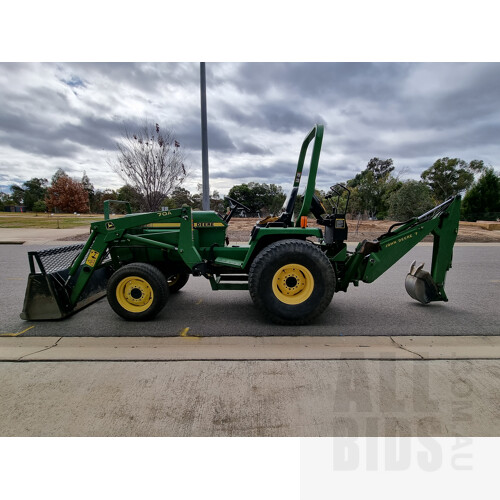 1998 John Deere 955 Tractor With Front End Loader and Backhoe Attachments