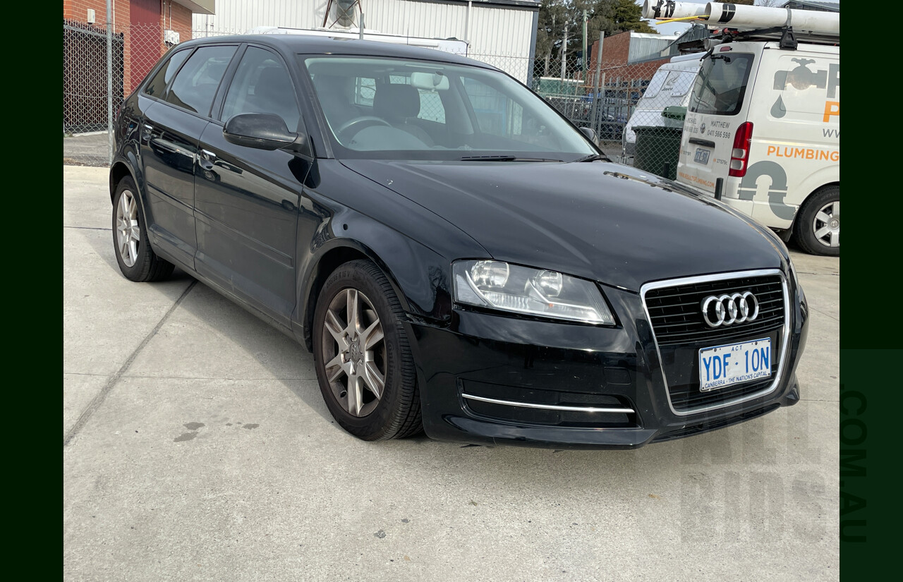 11/2010 Audi A3 Sportback 1.4 TFSI Attraction 8P MY09 5d Hatchback Black 1.4L