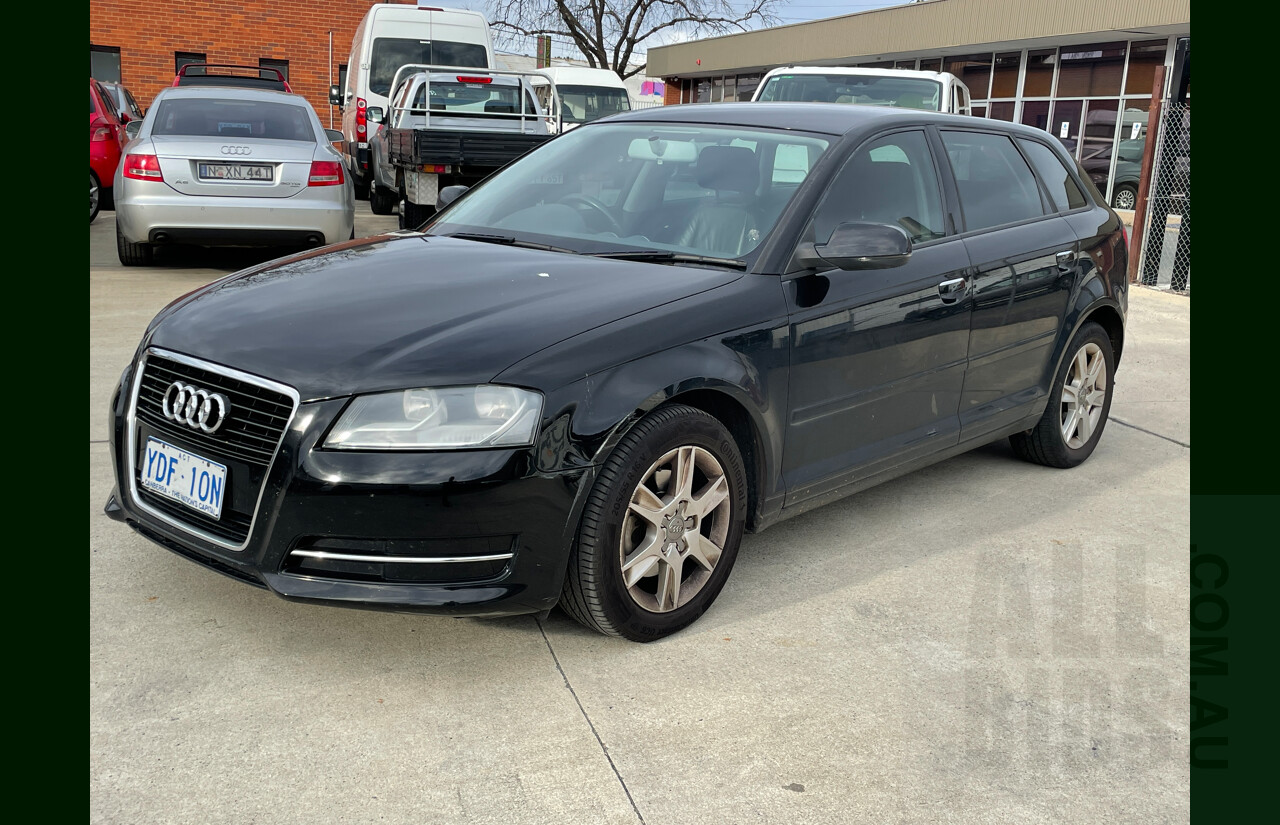 11/2010 Audi A3 Sportback 1.4 TFSI Attraction 8P MY09 5d Hatchback Black 1.4L