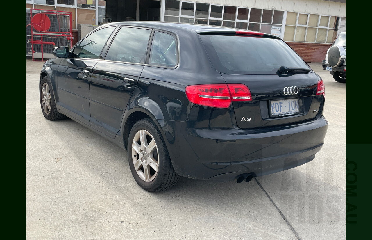 11/2010 Audi A3 Sportback 1.4 TFSI Attraction 8P MY09 5d Hatchback Black 1.4L