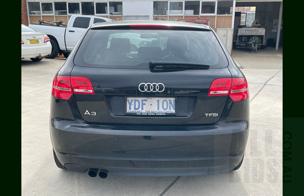 11/2010 Audi A3 Sportback 1.4 TFSI Attraction 8P MY09 5d Hatchback Black 1.4L