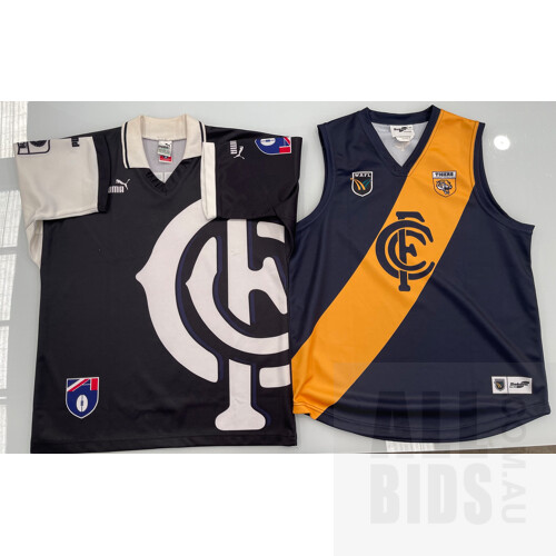 Carlton Blues Football Club Top and Claremont Tigers Guernsey