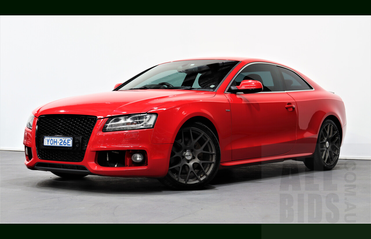 2/2010 Audi A5 S-Line 2.0 TFSI Quattro 8T 2d Coupe Red 2.0L Turbo
