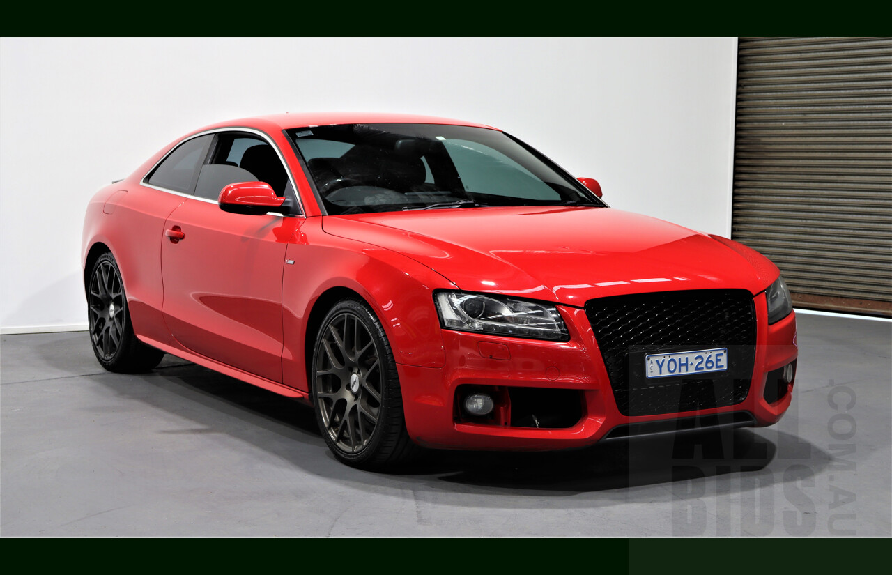 2/2010 Audi A5 S-Line 2.0 TFSI Quattro 8T 2d Coupe Red 2.0L Turbo