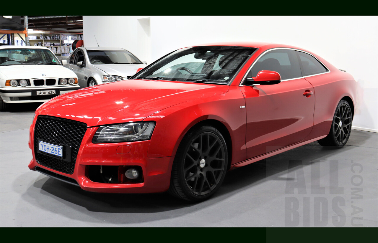 2/2010 Audi A5 S-Line 2.0 TFSI Quattro 8T 2d Coupe Red 2.0L Turbo