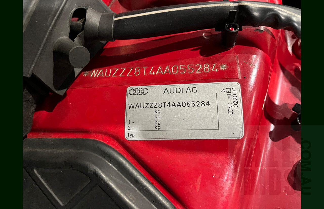 2/2010 Audi A5 S-Line 2.0 TFSI Quattro 8T 2d Coupe Red 2.0L Turbo